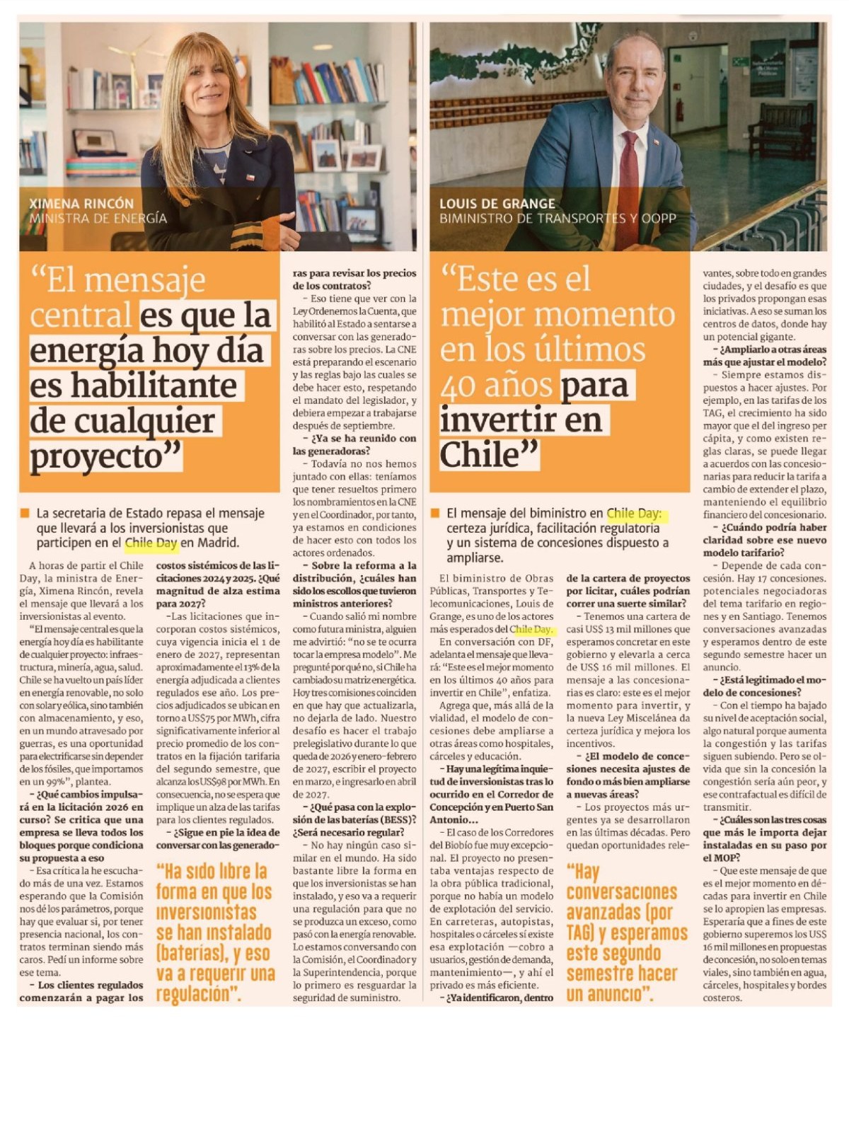 Recorte de prensa: Diario Financiero, 14 de septiembre de 2026 (2)