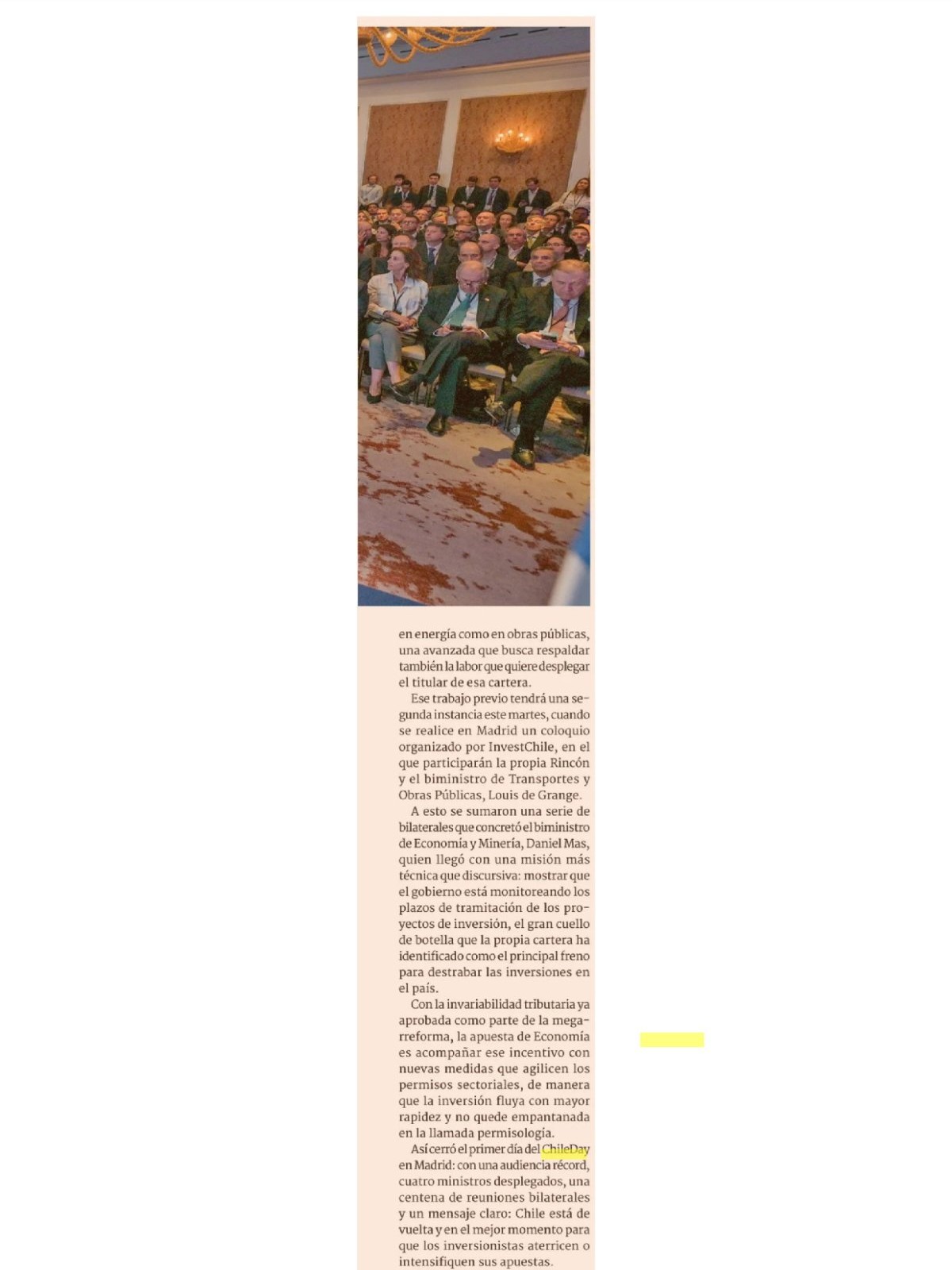 Recorte de prensa: Diario Financiero, 15 de septiembre de 2026 (2)