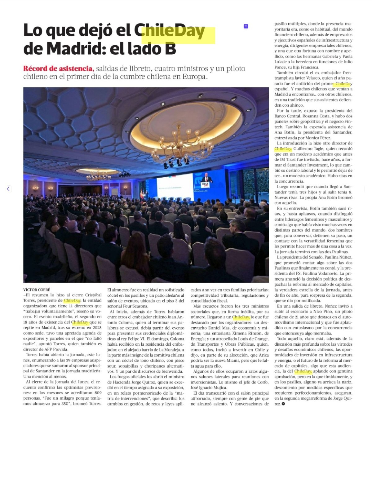 Recorte de prensa: La Tercera (Pulso), 16 de septiembre de 2026