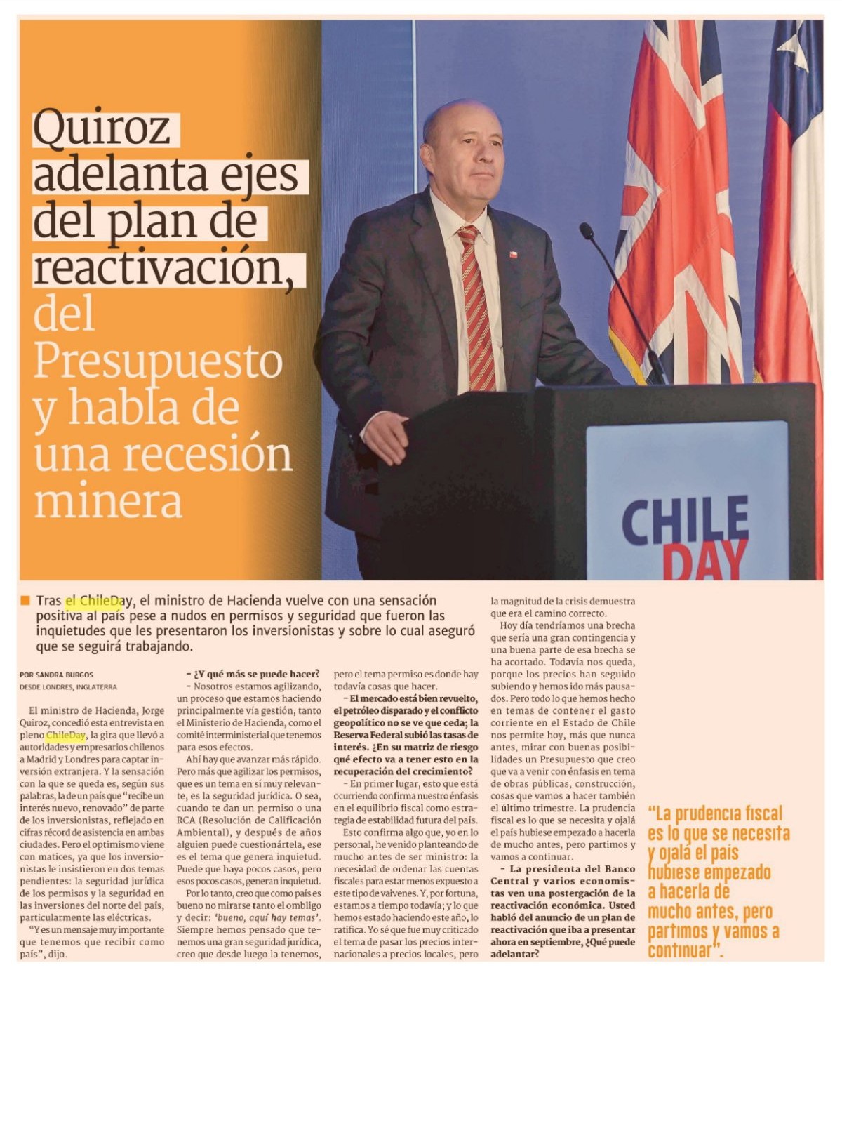 Recorte de prensa: Diario Financiero, 17 de septiembre de 2026