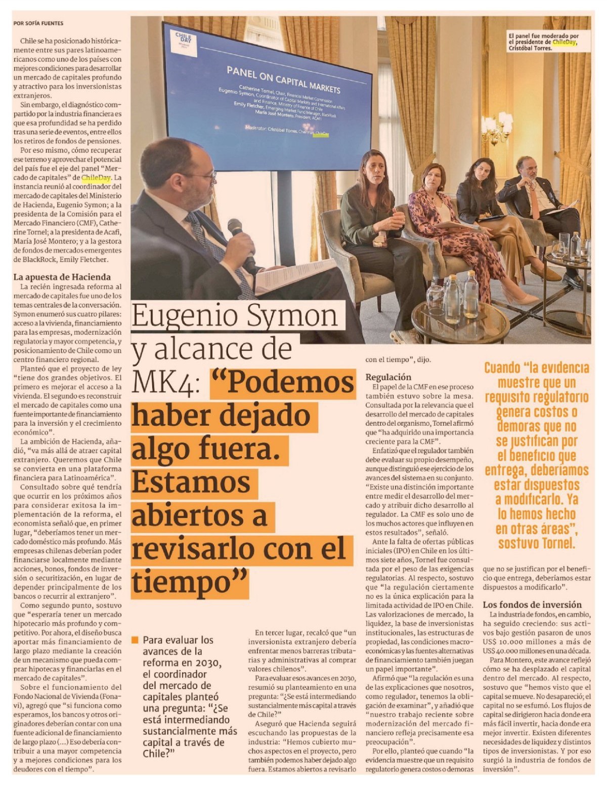 Recorte de prensa: Diario Financiero, 17 de septiembre de 2026