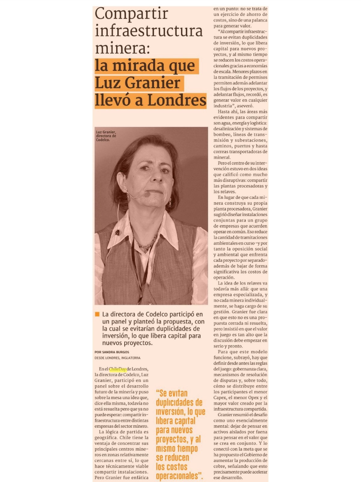 Recorte de prensa: Diario Financiero, 17 de septiembre de 2026