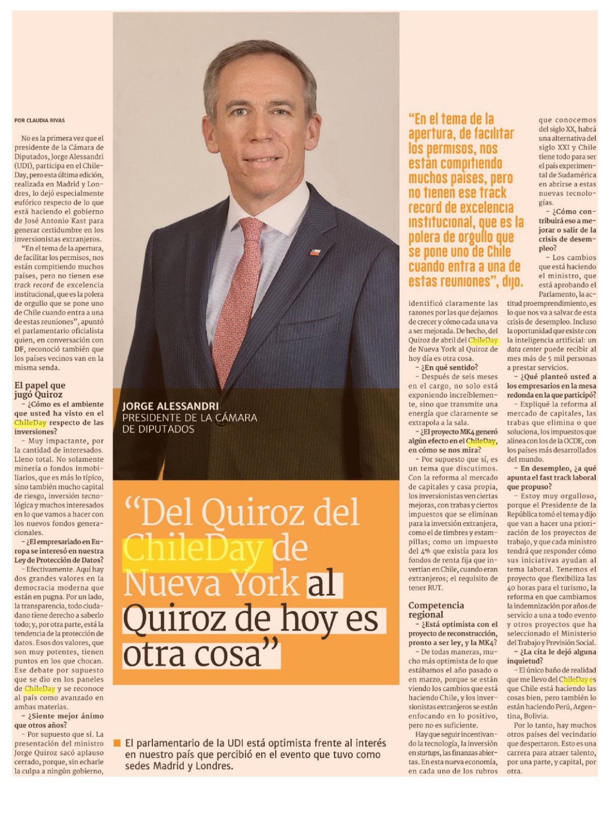 Recorte de prensa: Diario Financiero, 17 de septiembre de 2026