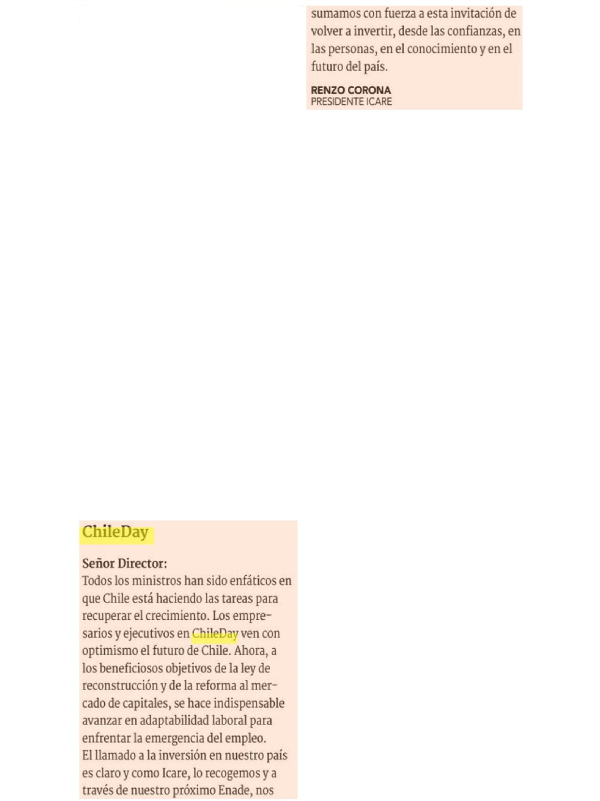 Recorte de prensa: Diario Financiero, 17 de septiembre de 2026