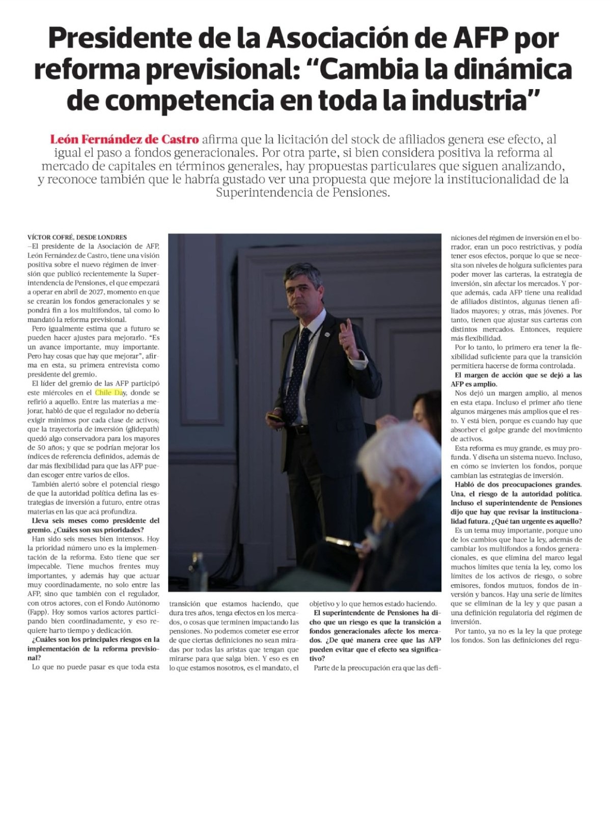 Recorte de prensa: La Tercera (Pulso), 17 de septiembre de 2026
