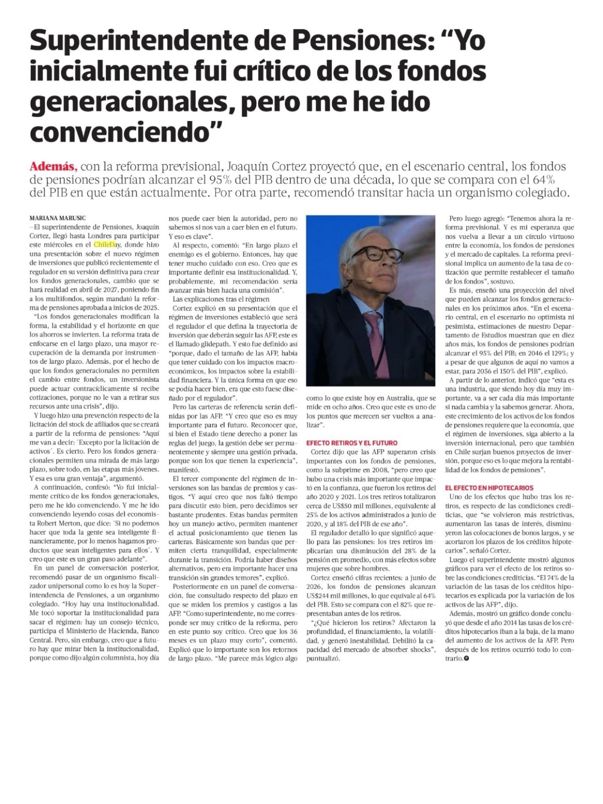 Recorte de prensa: La Tercera (Pulso), 17 de septiembre de 2026