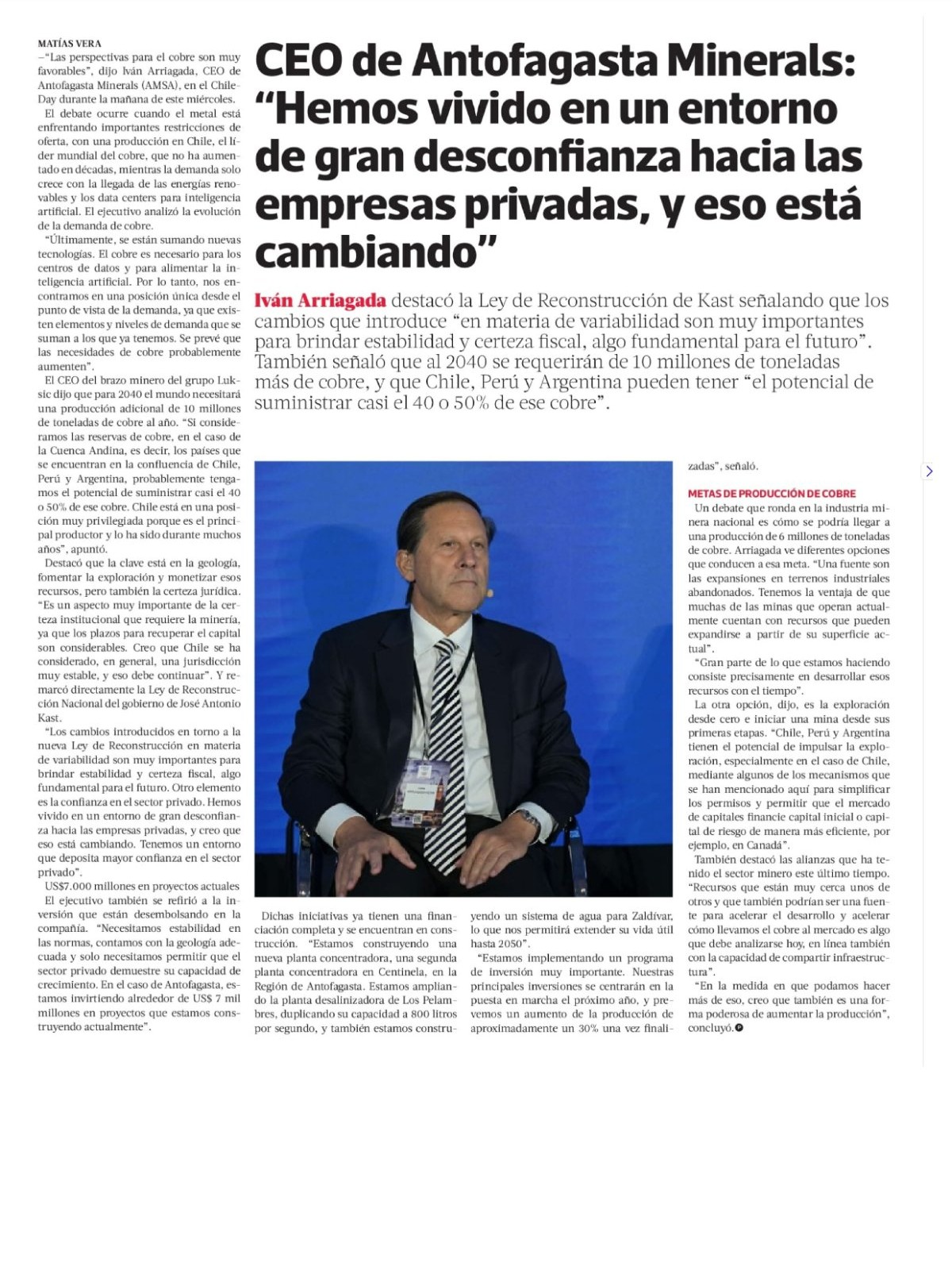 Recorte de prensa: La Tercera (Pulso), 17 de septiembre de 2026