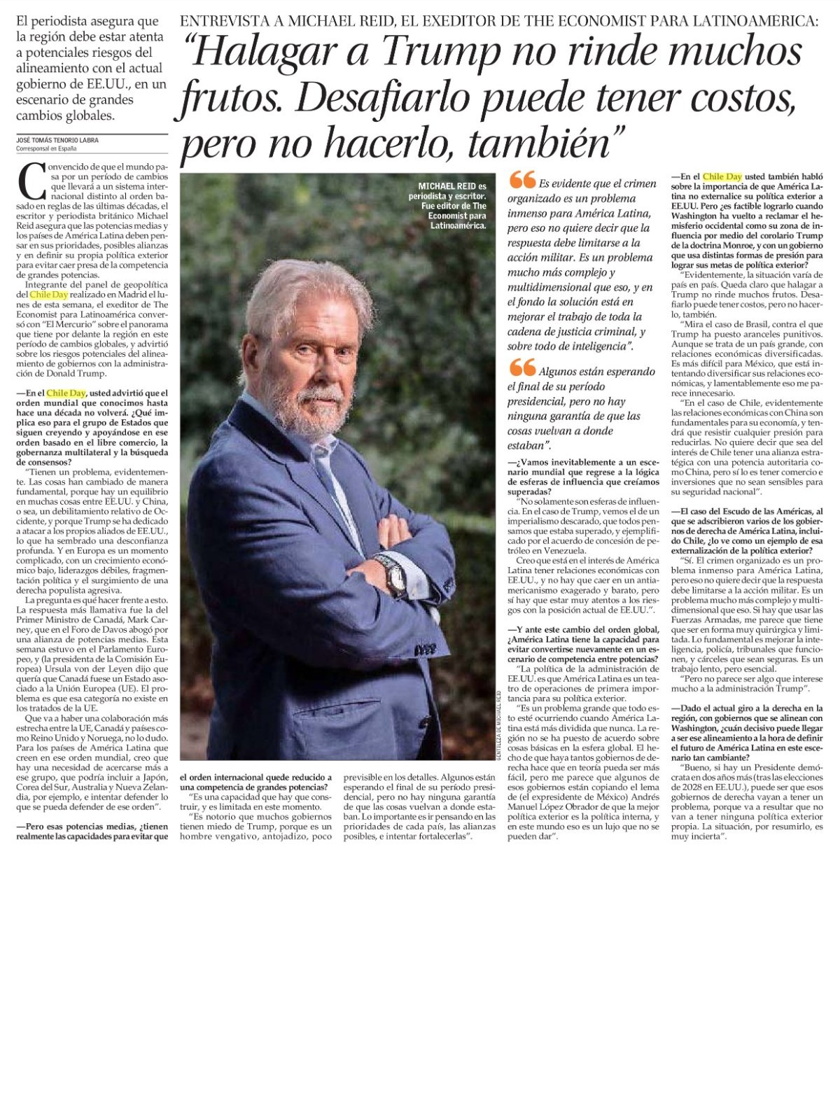 Recorte de prensa: El Mercurio (A), 19 de septiembre de 2026